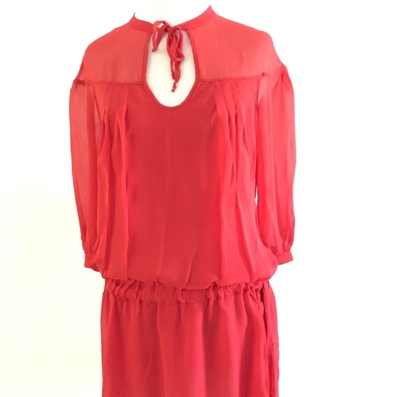 Diane Von Furstenberg | DVF Desma Keyhole Dress Silk Size 2 Red - Picture 5 of 9